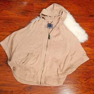 Queen Collection Cropped Hooded Knit Sweater Shrug